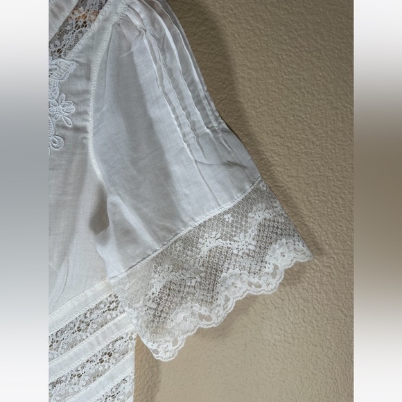 Karen Millen England Lace Cotton Blouse In Ivory - Picture 8 of 9